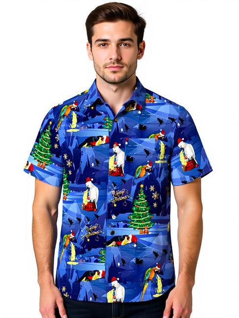 "Christmas Parrots" - Größe S-8XL - Hawaiihemd.shop