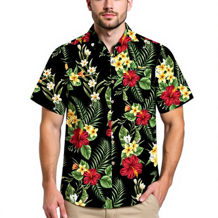 "Colourful Flowers" - Größe S-8XL - Hawaiihemd.shop