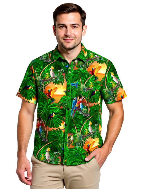 "Jungle Parrots" - Größe S-8XL - Hawaiihemd.shop