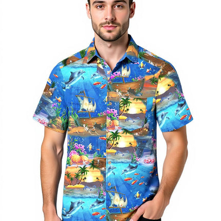 "Ocean of Hawaii" - Größe S-8XL - Hawaiihemd.shop