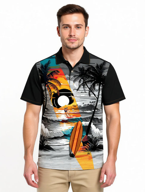 "Dark Beach Night" - Größe 8XL - Hawaiihemd.shop