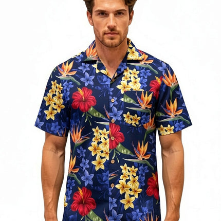 "Flowerful Summer (blue)" - Størrelse S-8XL