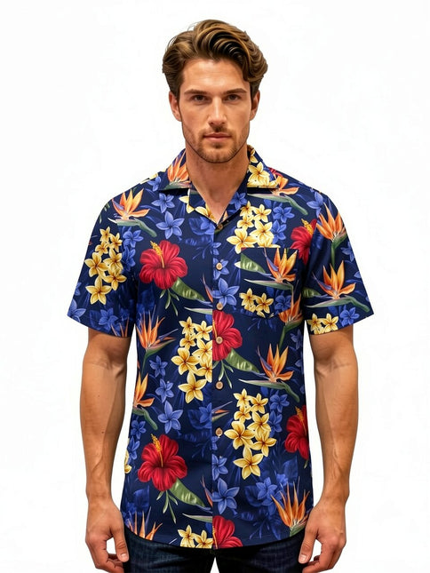 "Flowerful Summer (blue)" - Größe S-8XL