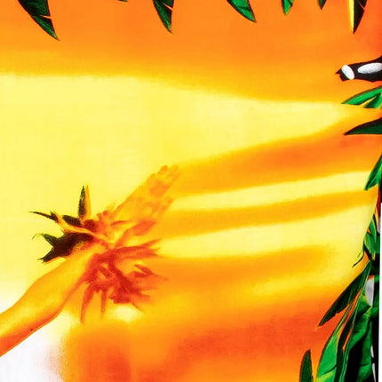 Hemd mit detailreichem Hawaii-Print aus Sonne und tropischen Blättern