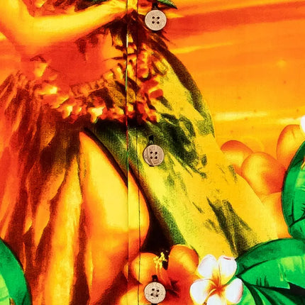 Hemd mit Knopfleiste und Hawaii-Print von Blüten und tropischen Blättern