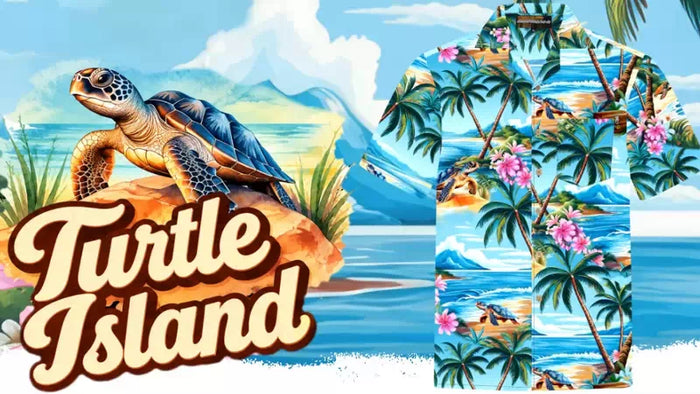 Hawaiihemd Herren "Turtle Island"