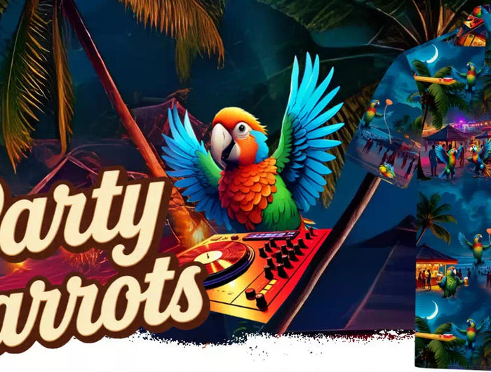 Hawaiihemd Herren "Party Parrots"