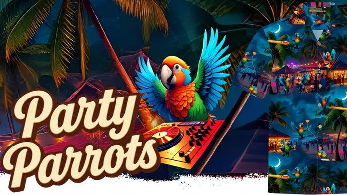 Hawaiihemd Herren "Party Parrots"