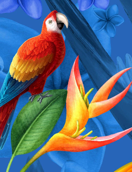 "Flower Parrots (blue)" - Größe S-8XL - Hawaiihemd.shop