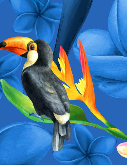 "Flower Parrots (blue)" - Größe S-8XL - Hawaiihemd.shop