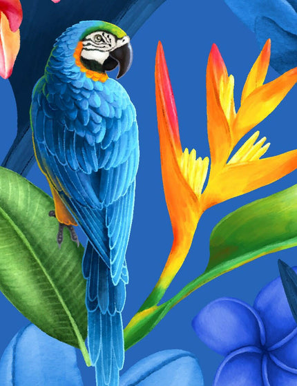 "Flower Parrots (blue)" - Größe S-8XL - Hawaiihemd.shop