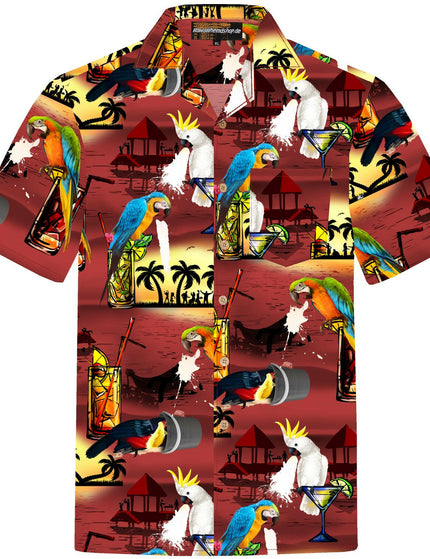 "Drunken Parrots" - Größe S-8XL - Hawaiihemd.shop