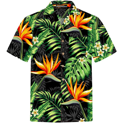 Herren Hawaiihemd 'Bird of Paradise' Aus 100% Baumwolle und in Größe S-8XL