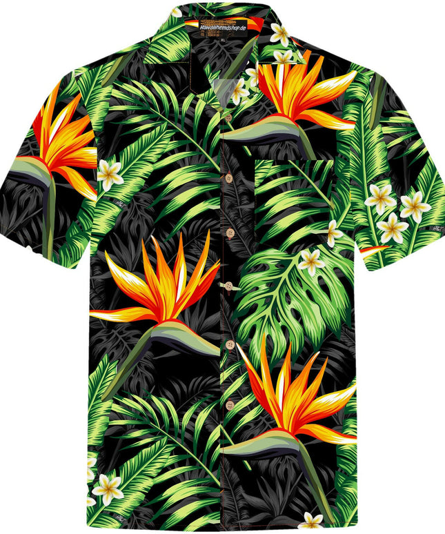 Herren Hawaiihemd 'Bird of Paradise' Aus 100% Baumwolle und in Größe S-8XL