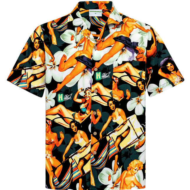 "Flower Girls (black)" - Größe S-8XL - Hawaiihemd.shop