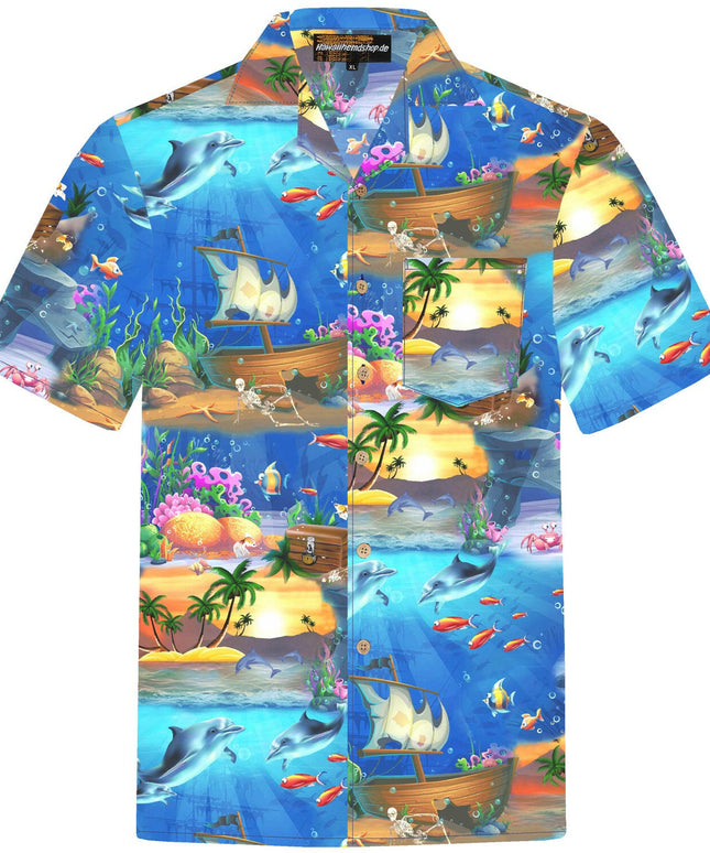 Herren Hawaiihemd 'Ocean of Hawaii' aus 100% Baumwolle