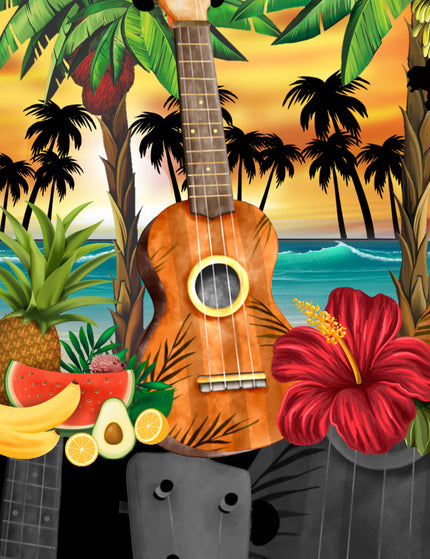 "Hawaiian Ukulele" - Größe S-8XL - Hawaiihemd.shop