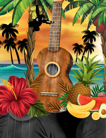 "Hawaiian Ukulele" - Größe S-8XL - Hawaiihemd.shop