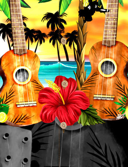 "Hawaiian Ukulele" - Größe S-8XL - Hawaiihemd.shop