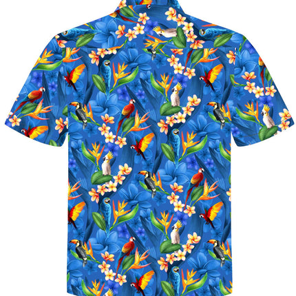 "Flower Parrots (blue)" - Størrelse S-8XL
