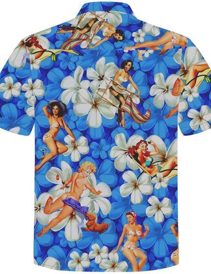 "Flower Girls (blue) '18" - Größe S-6XL - Hawaiihemd.shop