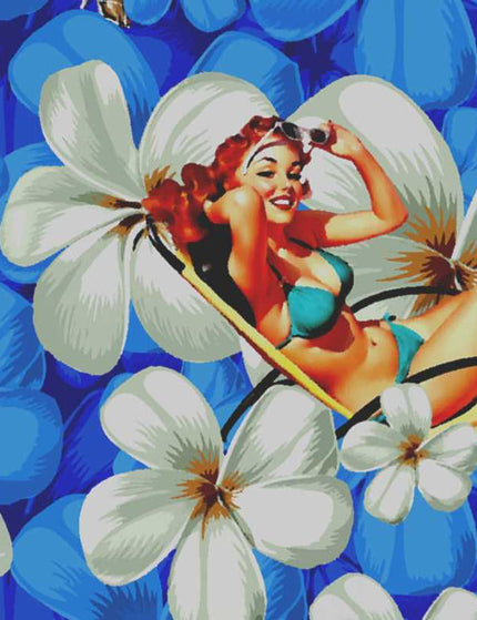 "Flower Girls (blue) '18" - Größe S-6XL - Hawaiihemd.shop
