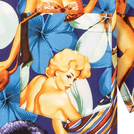 "Flower Girls (blue)" - Größe 3XL-8XL - Hawaiihemd.shop