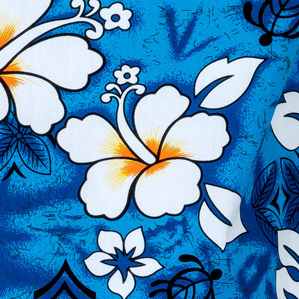 Blaues Herren Hawaiihemd "Classic Flowers (blue)" Detail 04
