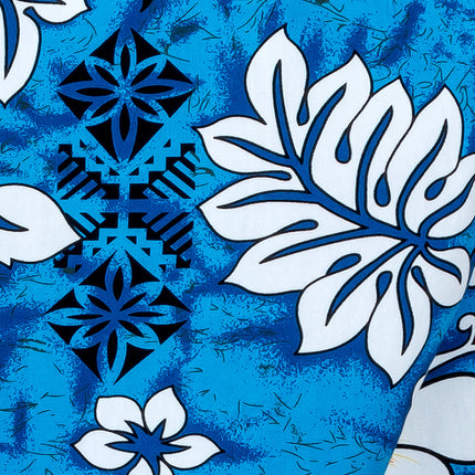 Blaues Herren Hawaiihemd "Classic Flowers (blue)" Detail 05