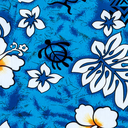 Blaues Herren Hawaiihemd "Classic Flowers (blue)" Detail 07