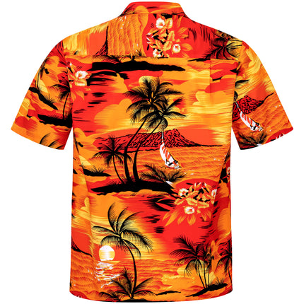 Oranges Hawaiihemd "Evening on Hawaii" Rueckseite
