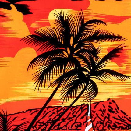 Oranges Hawaiihemd "Evening on Hawaii" Detail 03