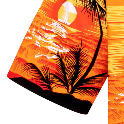 Oranges Hawaiihemd "Evening on Hawaii" Detail 09