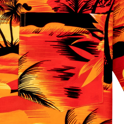 Oranges Hawaiihemd "Evening on Hawaii" Detail 11