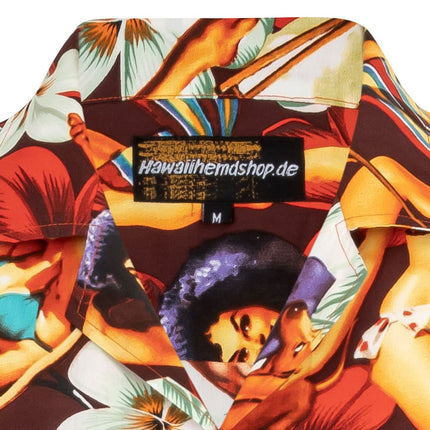 "Flower Girls (red)" - Größe S-8XL - Hawaiihemd.shop
