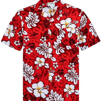 "Classic Flowers (red)" - Größe S-8XL - Hawaiihemd.shop