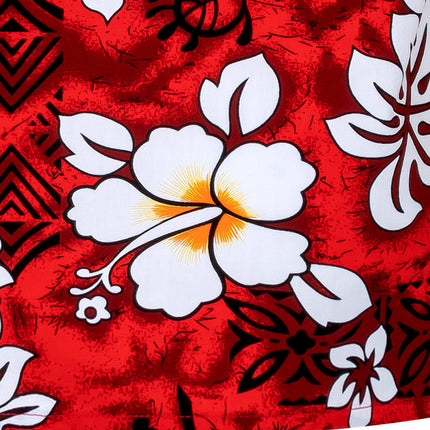 Rotes Herren Hawaiihemd "Classic Flowers (red)" Detail 03