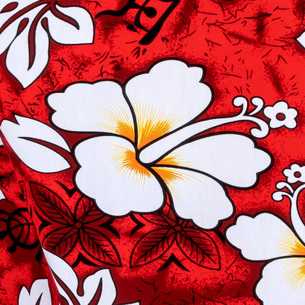 Rotes Herren Hawaiihemd "Classic Flowers (red)" Detail 05