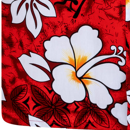 Rotes Herren Hawaiihemd "Classic Flowers (red)" Detail 08