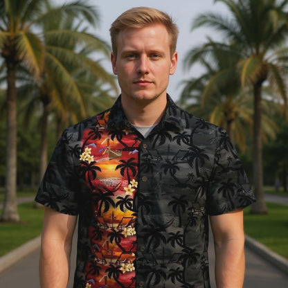 Hawaiihemd "Paradise Night" - Größe S-8XL