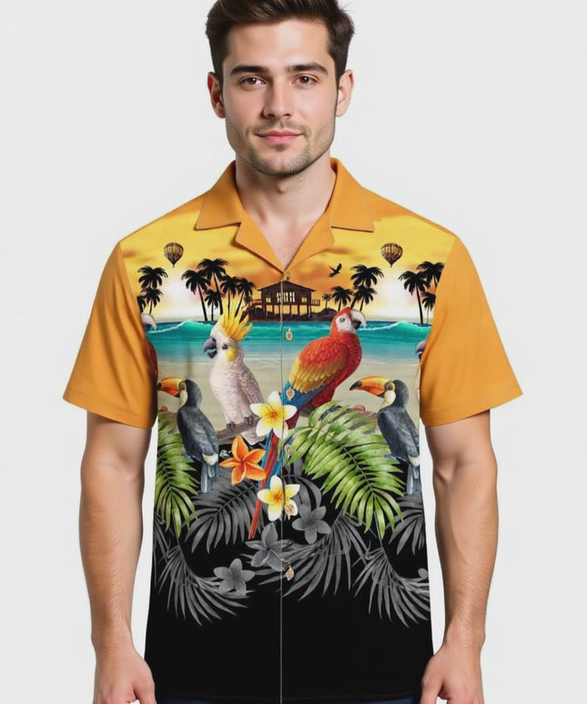 "Golden Parrots" - size S-8XL