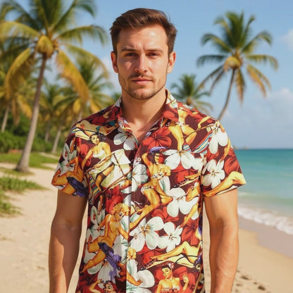 Hawaiian shirt "Flower Girls (red)" - size S-8XL