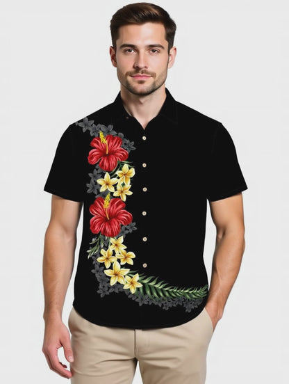 Hawaiihemd "Black Elegance" - Größe S-8XL