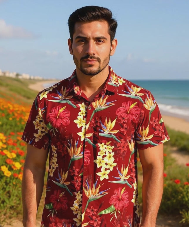 "Flowerful Summer (red)" - size S-8XL