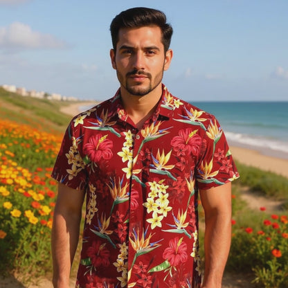 Hawaiian shirt "Flowerful Summer (red)" - size S-8XL