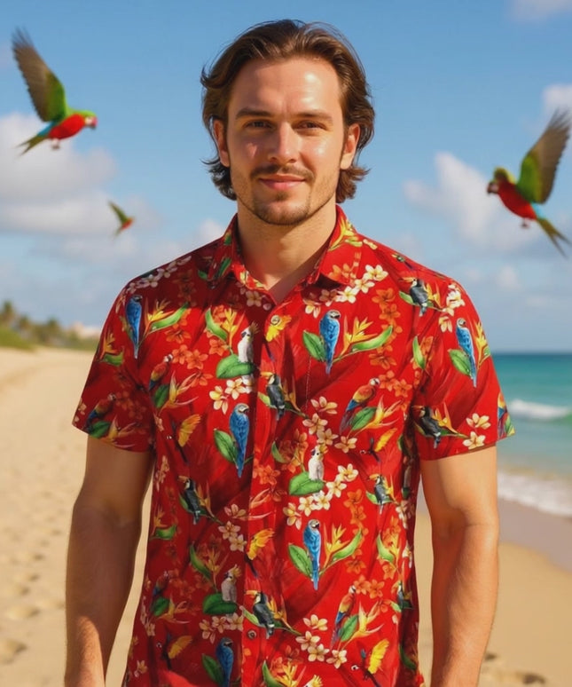 "Flower Parrots" - size S-8XL