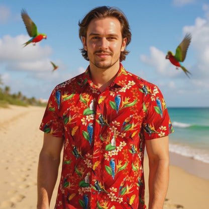 Hawaiian shirt "Flower Parrots" - size S-8XL
