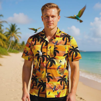 Hawaiian shirt "Sunshine Parrots" - size S-8XL