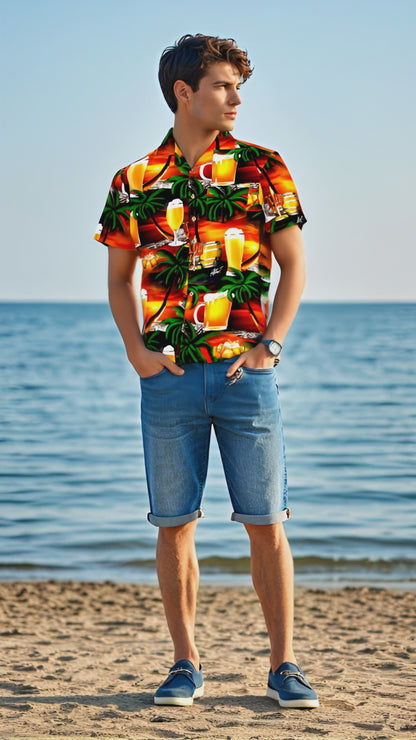 Hawaiian shirt "Beer in Paradise" - size S-8XL
