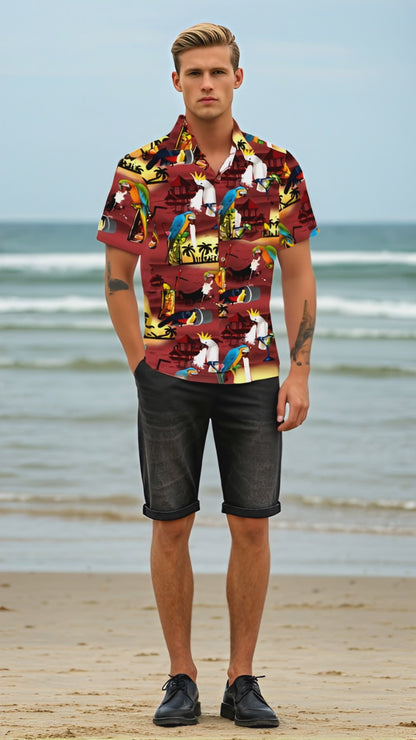 Hawaiian shirt "Drunken Parrots" - size S-8XL